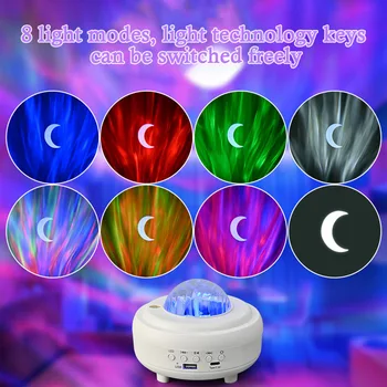 Красочный Атмосферный свет Северное Сияние Многофункциональный Проектор Луны Звездного неба с Bluetooth-динамиком для бара в спальне