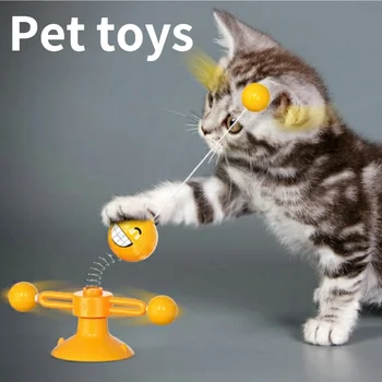 Креативные игрушки для кошек, интерактивные плюшевые товары для кошек пружинного типа, гироскопический забавный мяч для кошек, принадлежности для кошек, аксессуары для кошек, игрушки для собак