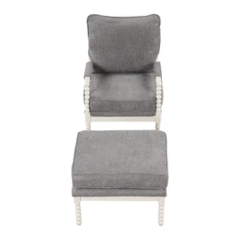 Кресло Spindal с Бархатным акцентом, Кресло с пуфиком, Современное кресло для отдыха с подлокотниками, Кресло для чтения с подставкой для ног