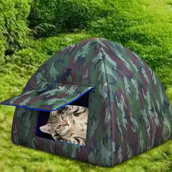 Кровать-Палатка для Домашних Животных для Наружной Водонепроницаемой Непромокаемой Теплой Ветрозащитной Пещеры Котенка