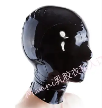 Латексная маска для головы, черный женский косплей Asphyxia