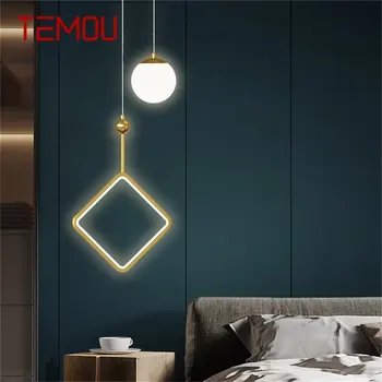 Латунные настенные светильники TEMOU, бра, современная простая светодиодная лампа для украшения дома