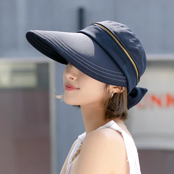 Летняя женская шляпа-козырек Женская кепка с защитой от ультрафиолета для велоспорта на открытом воздухе Солнцезащитные шляпы с козырьком на молнии