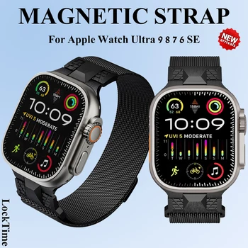 Магнитный Ремешок Для Apple Watch Band 44 мм 45 мм 49 мм 40 мм 41 мм 42 мм 44 мм металлический браслет correa iWatch series 9 8 7 se 5 6 Ultra 2