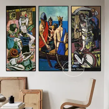 Макс Бекманн Новый Художественный плакат на холсте《Искушение Святого Антония 》 принты настенных панно для домашнего декора гостиной