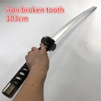 Меч Инуяша железный сломанный Зуб меч 1: 1 Реплика реквизита для косплея игрушечный меч из искусственной кожи аниме Нож Ниндзя Меч Самурая 100 см