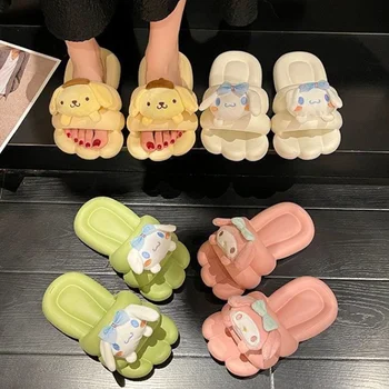 Милые Дизайнерские Туфли Для девочек, Милые Тапочки На Плоской подошве С Рисунком Медведя из Мультфильма 