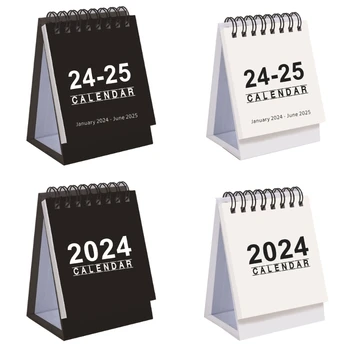 Мини-настольный календарь Y1UB 2024 для офисных работников и студентов для ежедневного планирования календарей на 2024 год / с января 2024 по июнь 2025