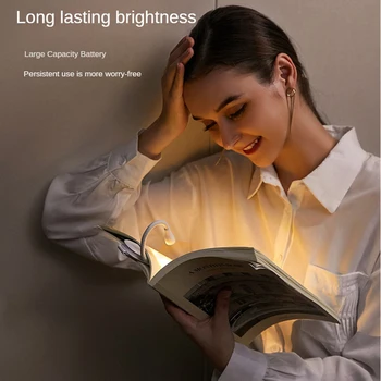 Мини-светильник для книг, светодиодная лампа для чтения, зажим для защиты глаз, Прикроватная лампа для спальни, зажим для ночника с гибким на 360 градусов шлангом, ночник