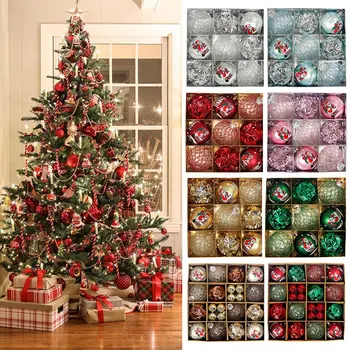 Многокомбинационное украшение Рождественской елки, Красочные украшения из шаров, Набор украшений Рождественской елки для домашних вечеринок.