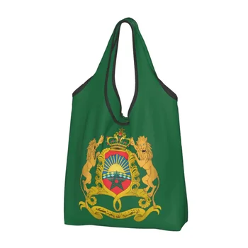 Многоразовая женская сумка для покупок Kingdom Of Morocco, портативные Марокканские патриотические сумки для покупок в продуктовых магазинах