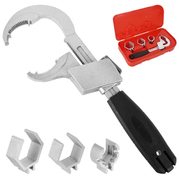 Многофункциональный набор гаечных ключей 4 в 1 для раковины HCS Регулируемый гаечный ключ для водопроводной трубы с 3 слотами для карт Ручной инструмент для ремонта