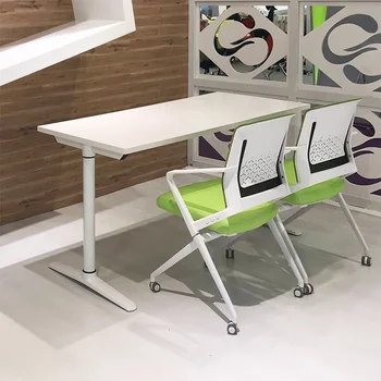 Многофункциональный складной мобильный стол для совещаний, простой современный стол с белой полосой, стол для обучения персонала, комбинация стульев