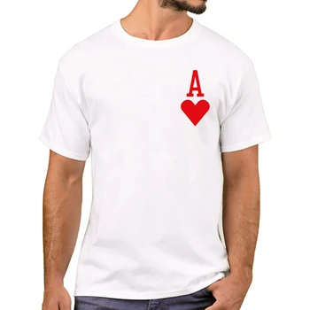 Модная Футболка с принтом Ace of Hearts, Крутые Футболки Poker Ace с Коротким рукавом