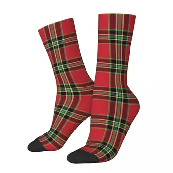 Модные мужские носки Harajuku, Рождественский клетчатый носок, новогодний подарок, графические женские Носки, весна-Лето, осень-Зима