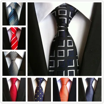 Модный клетчатый галстук HOOYI, деловые галстуки для мужчин, подарочные галстуки для свадебной вечеринки, в полоску и горошек, 8 см