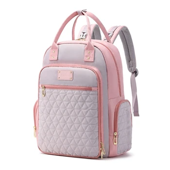 Модный рюкзак с вышивкой, сумка большой емкости для мам и младенцев, идеально подходящая для прогулок и покупок