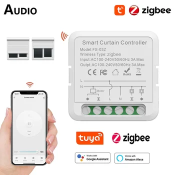 Модуль Переключения жалюзи Tuya Zigbee для электрических рольставен Smart Life App Timer Control Работает с Google Home Alexa