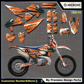 Мотоциклетная графика Фоновые наклейки Наклейка для KTM EXC XCW 125 250 300 350 400 450 500 2020 2021 2022 2023 Защитная наклейка