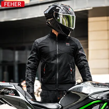 Мужская Мотоциклетная Куртка FEHER, Светоотражающие Куртки Для Мотокросса, Сертифицированная CE Броня, Пальто Для Мотобайкеров, Защитное Снаряжение Enduro