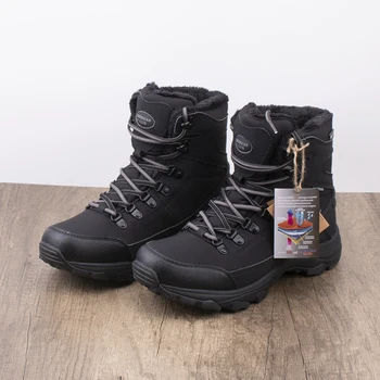 Мужские зимние противоскользящие полностью водонепроницаемые охотничьи ботинки с шерстяной подкладкой, мужские противоударные треккинговые зимние ботинки for-35C