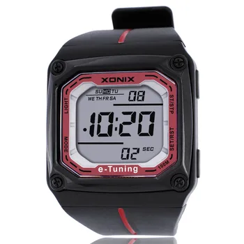 Мужские спортивные цифровые часы с самокалибрующейся светодиодной подсветкой, водонепроницаемые 100 м, Многофункциональные Наружные наручные часы с автоматическим временем выхода в Интернет.