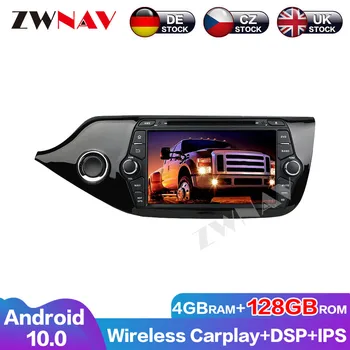 Мультимедиа GPS 128G Android 10.0 Аудионавигация Carplay, головное устройство, автомобильный DVD-плеер для Kia Ceed 2014, автомагнитола