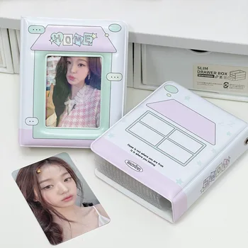 Мультяшный фотоальбом Kpop, Книжка для коллекции маленьких открыток Корейского идола, 3-дюймовый держатель для фотокарточек, альбом для хранения фотокарточек в погоне за звездами