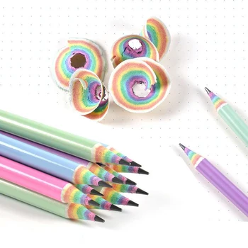 Набор карандашей из радужной бумаги, 1 шт., для детского письма и рисования, HB Professional Art Sketch Ручка для комиксов, офисные школьные принадлежности