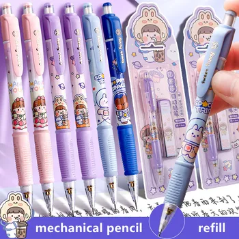 Нажмите мультяшный милый карандаш 0,5 мм автоматический набор карандашей с ластиком детские школьные принадлежности призы студенческая тестовая ручка офисный карандаш подарок
