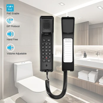 Настенный SIP-Телефон для Ванной Комнаты Гостиничный Туалет Офисный Туалет Maison Домашняя Телефонная трубка Поддержка VoIP Телефонной Системы 2 SIP Линии
