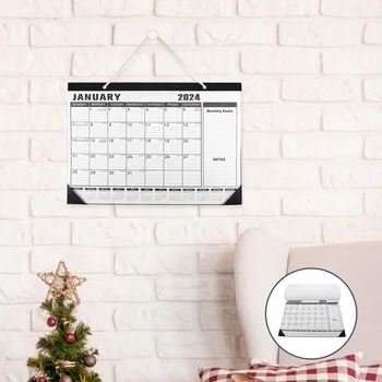 Настенный календарь на 2024 год Товары для дома Большие Календари С Разрываемым Обратным Отсчетом Ежедневного Использования Простая Встреча Ежегодно для Офисной Бумаги Прочный