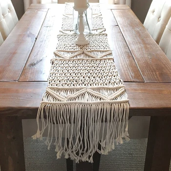 Настольная дорожка из макраме в стиле бохо для богемной свадьбы в деревенском стиле, обеденный стол, журнальный столик, украшение дома