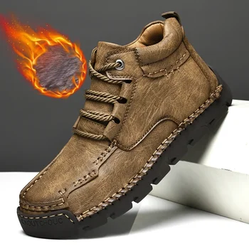 Новая повседневная обувь бренда, зимняя теплая обувь, мужские кроссовки, оксфорды на шнуровке, уличные кроссовки для бега трусцой, большой размер 38-48