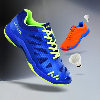 Новые крутые мужские черно-оранжевые кроссовки для бадминтона, противоскользящие Женские спортивные кроссовки для фитнеса, волейбольные теннисные туфли L010