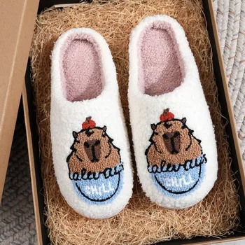 Новые тапочки Kapi Bara, весенне-зимняя обувь на плоской подошве, женские хлопчатобумажные тапочки с мягкой подошвой, женские тапочки, домашние тапочки для спальни