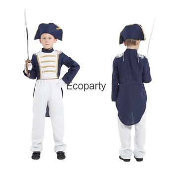 Новый детский средневековый общий костюм Викторианского Наполеона, униформа для косплея, куртка, брюки, костюм для маскарада на Хэллоуин, необычные наряды для вечеринок