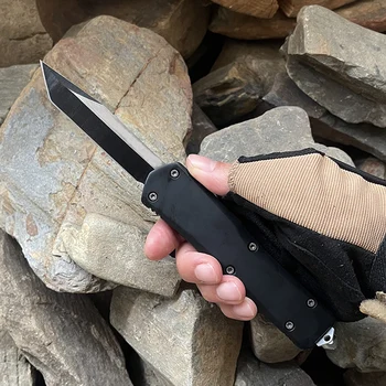 Нож серии Troo Combat Micro OTF Tech Knife EDC Тактические Карманные ножи для самообороны A07Don Black С Двойным лезвием D2