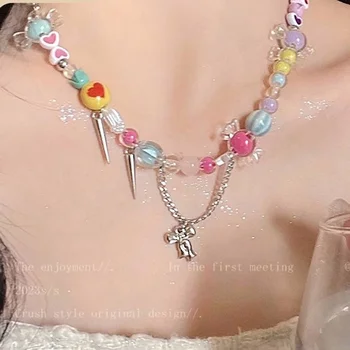 Ожерелье ручной работы из цветных конфет, браслет, милые женщины, дочь, девочки, День рождения, Рождественские украшения, подарки для нее