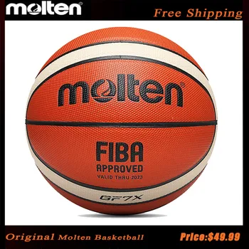Оригинальный баскетбольный мяч Molten, Размер 7 GF7X, материал PU для помещений и улицы, Износостойкий Игровой тренировочный мяч для баскетбола с воротами