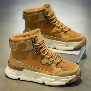 Осенне-зимние мужские военные ботинки, Новые рабочие ботинки для альпинизма на толстой подошве, модная повседневная спортивная обувь, Мягкие