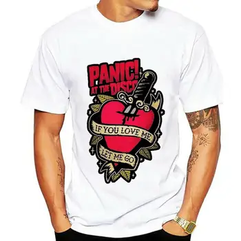 Паника! на дискотеке Логотип PATD Heart, черная футболка, размер унисекс, мужчины, женщины