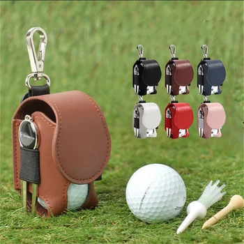 Переносная сумка для хранения мячей для гольфа, поясной держатель для мячей для гольфа, мини-карманный контейнер С металлической пряжкой, Кожаная поясная сумка для гольфа