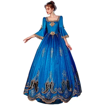 Платье принцессы в викторианском стиле KEMAO, Дворцовый костюм, Голубое озеро, Студия, Фото, Театральное представление, Британское платье в стиле рококо
