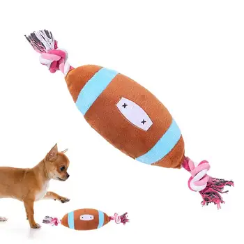 Плюшевые игрушки со скрипом для собак, имитирующие игру в щенка, Мягкие игрушки для регби С пищалками, Устойчивые к укусам, Шлифовальные игрушки в подарок