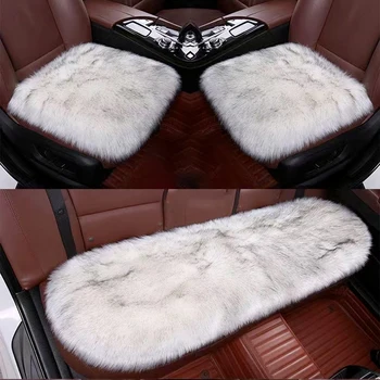 Плюшевый чехол для автокресла, зимняя теплая утолщенная подушка для автокресла, Мягкая, приятная для кожи, Моющаяся Защитная накладка для кресла, универсальная для автомобиля