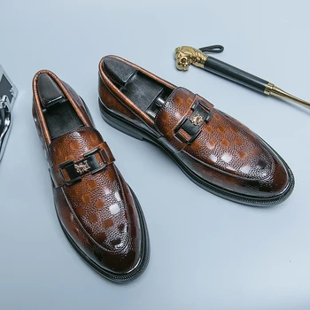 Повседневная кожаная обувь мужская весенне-осенняя мода, деловая кожаная обувь в британском стиле, мягкая подошва, удобная обувь в стиле ретро