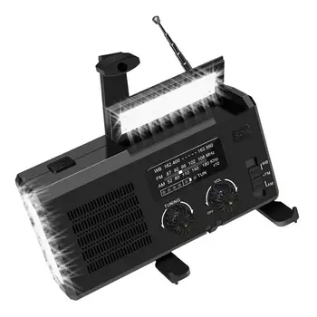 Погодное радио Многоцелевой ручной фонарик 4000 мАч 3 Режима зарядки Инструменты выживания Прочное зарядное устройство для телефона для кемпинга
