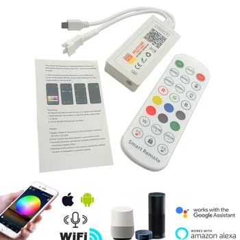 Приложение Tuya Smart Life WS2811 WS2812B Светодиодная Лента WiFi и BLE Беспроводной Пульт Дистанционного Управления Умный Дом Работает С Alexa Google Home DC5-24V