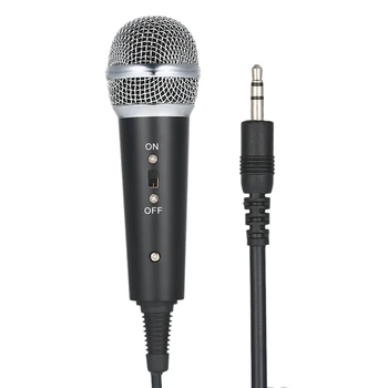 Проводной конденсаторный микрофон Круглый ручной микрофон со штативом 3,5 мм Разъем для караоке-вечеринки